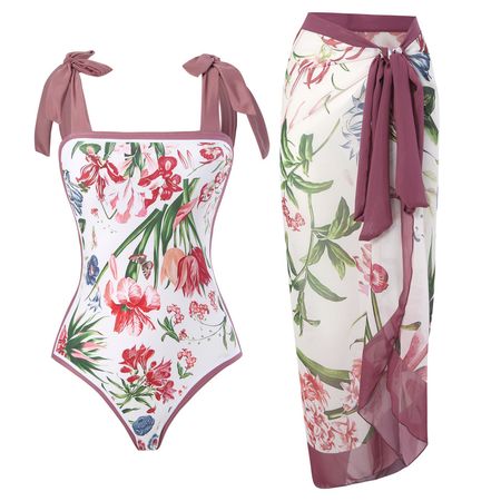 2025 Sexy Two-Piece Skirt Women's Bikini Set Push Up Floral Print Swimwear Sling Beachwear Swimsuit Party Brazilian Bathing Suit